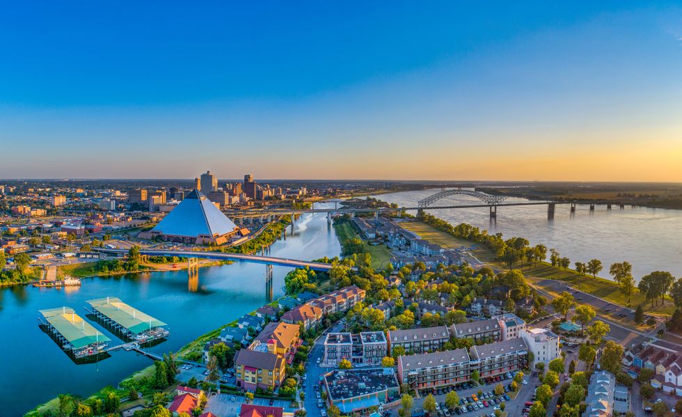 Memphis Tennesseen TN Downtown Drone Skyline Ariarial